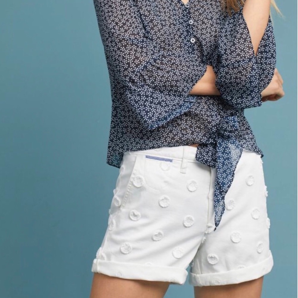 Anthropologie White Chino Shorts